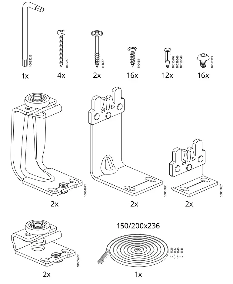 IKEA PAX Pair of Sliding Door Frames Rail Instruction Manual 3