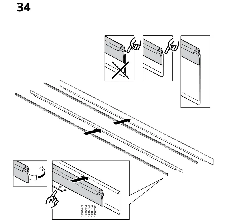 IKEA PAX Pair of Sliding Door Frames Rail Instruction Manual 31