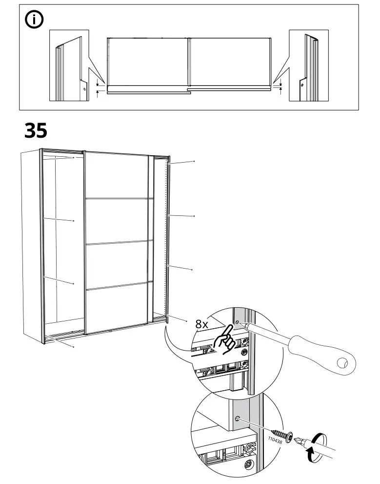 IKEA PAX Pair of Sliding Door Frames Rail Instruction Manual 32