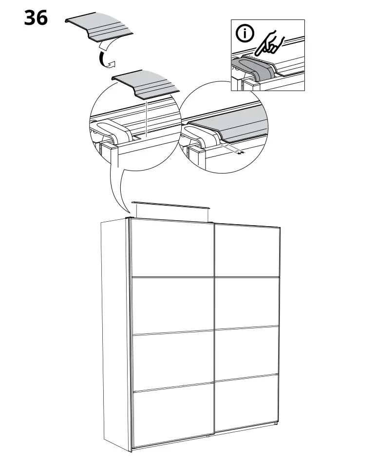 IKEA PAX Pair of Sliding Door Frames Rail Instruction Manual 33
