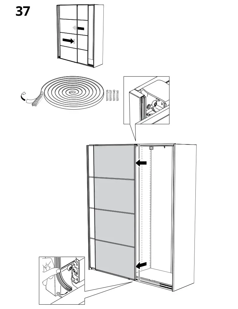 IKEA PAX Pair of Sliding Door Frames Rail Instruction Manual 34