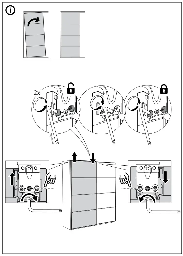 IKEA PAX Pair of Sliding Door Frames Rail Instruction Manual 35
