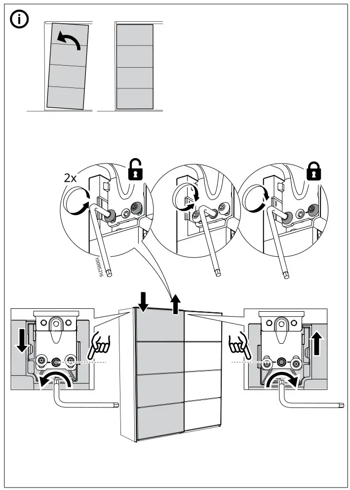 IKEA PAX Pair of Sliding Door Frames Rail Instruction Manual 36