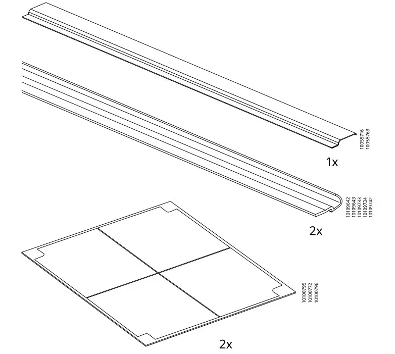 IKEA PAX Pair of Sliding Door Frames Rail Instruction Manual 4