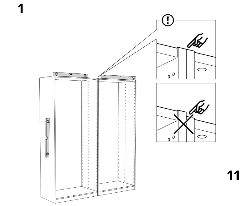 IKEA PAX Pair of Sliding Door Frames Rail Instruction Manual 5