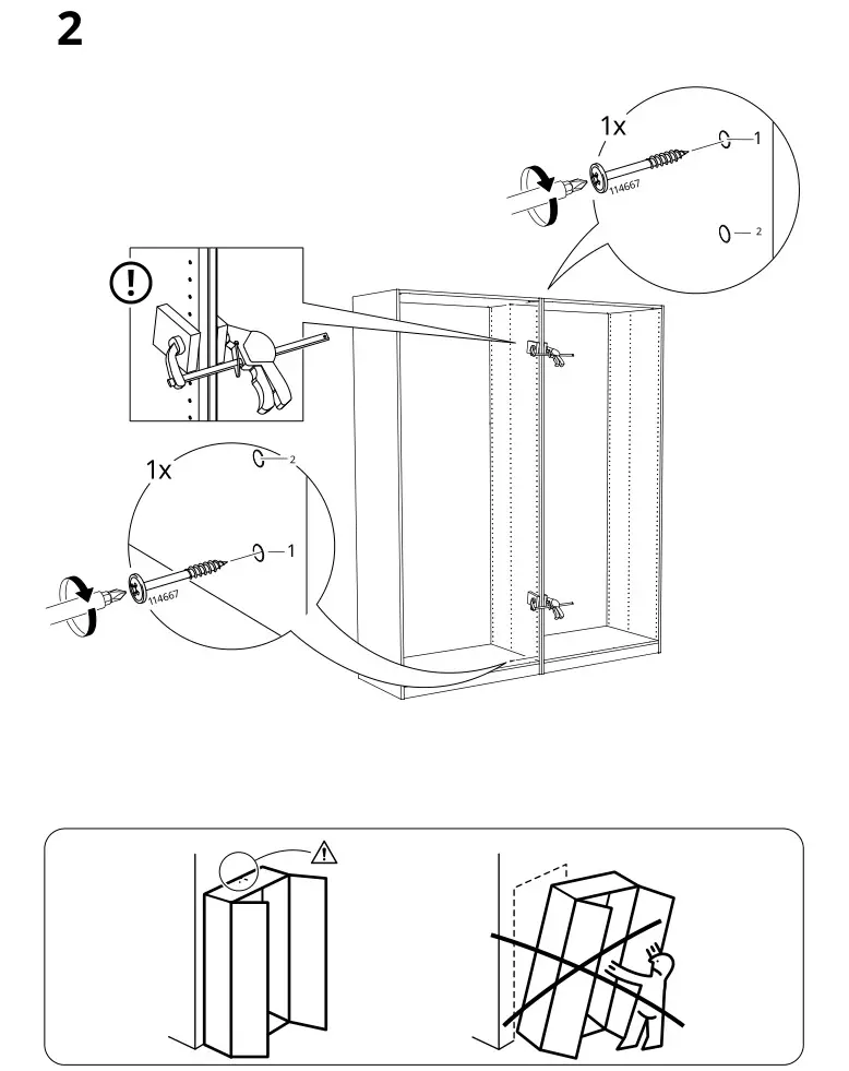 IKEA PAX Pair of Sliding Door Frames Rail Instruction Manual 7