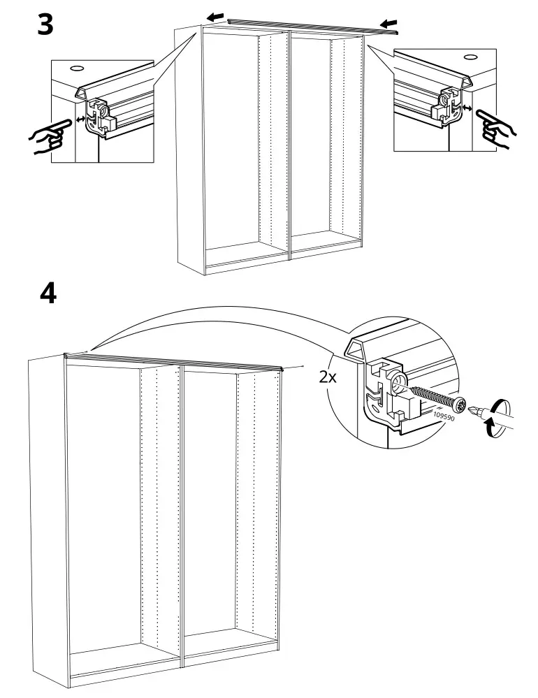 IKEA PAX Pair of Sliding Door Frames Rail Instruction Manual 8