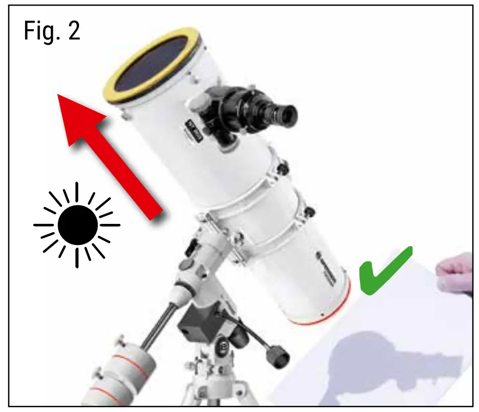 Pointing the telescope at the sun