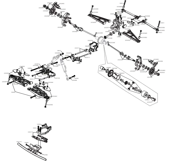 HORIZON HOBBY LOS03046 Method Desert Truck - REAR AXLE 1