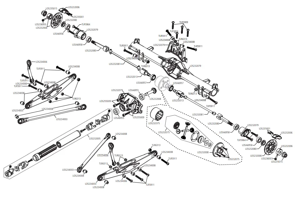 HORIZON HOBBY LOS03046 Method Desert Truck - REAR AXLE