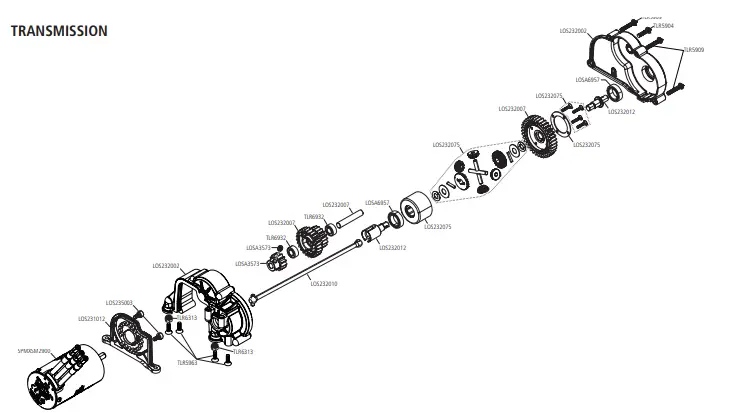 HORIZON HOBBY LOS03046 Method Desert Truck - TRANSMISSION