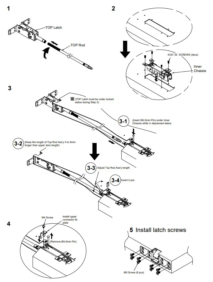 CAL-ROYAL N-98CVR Concealed Vertical ROD Exit Device - TOP LATCH