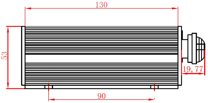Kelly KL-48DCDC-400-5 DC-DC Converter - Side view