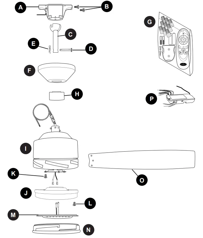 Harbor Breeze COG60BNK7LR Cogdell Ceiling Fan -PACKAGE