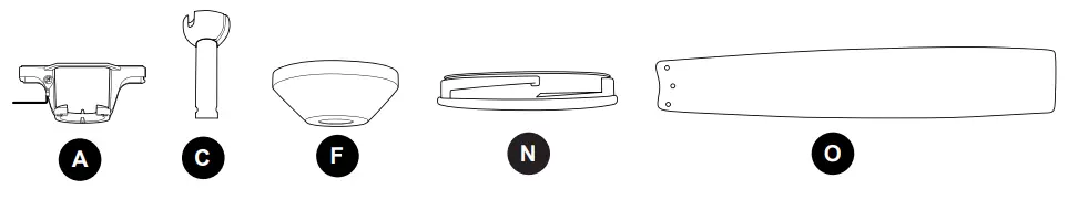 Harbor Breeze COG60BNK7LR Cogdell Ceiling Fan -PARTS LIST