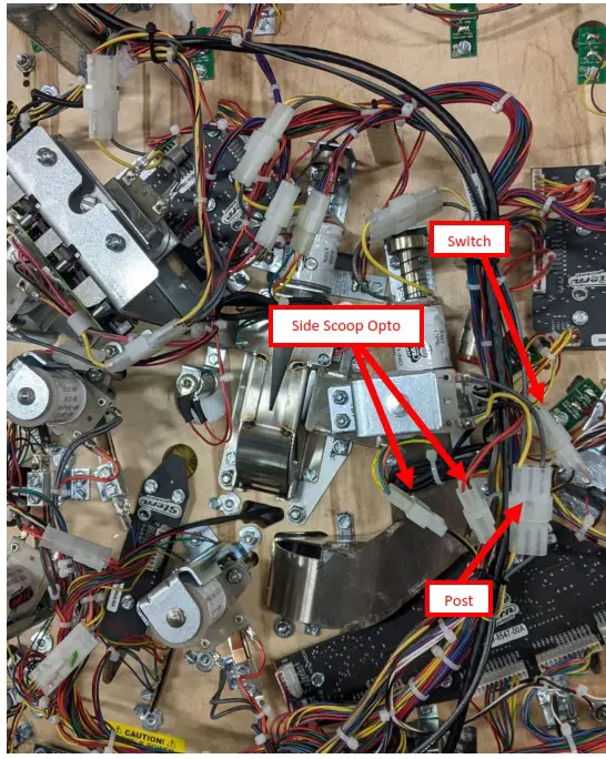 STERN Pinball Rush LE T2 Rush Switch Replacement Kit - Remove side scoop assembly