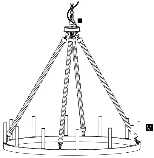 ACROMA 12 x Max 60W Candelabra Base - Assembly lnstructions
