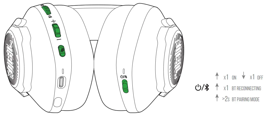 JBL 109QTM360X Quantum 360X Wireless Gaming Headset for Xbox - BUTTON COMMAND