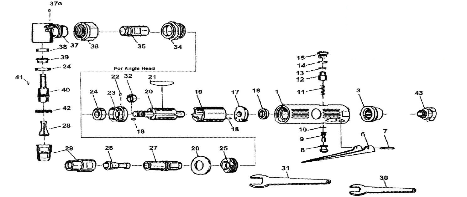 Taylor Pneumatic Tool Company T-7758R 1-4 Inch Die Grinder Instruction Manual-fig-1