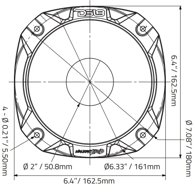 DS18 PRO HP52 ABS Short Horn For Compression Driver - fig 2