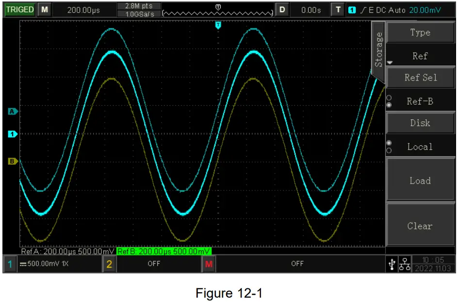 UNI T UPO1000CS Digital Phosphor Oscilloscope - REF waveform