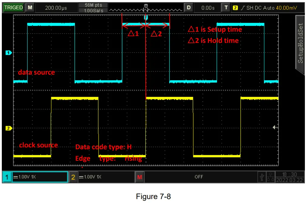 UNI T UPO1000CS Digital Phosphor Oscilloscope - Setup Hold Trigger