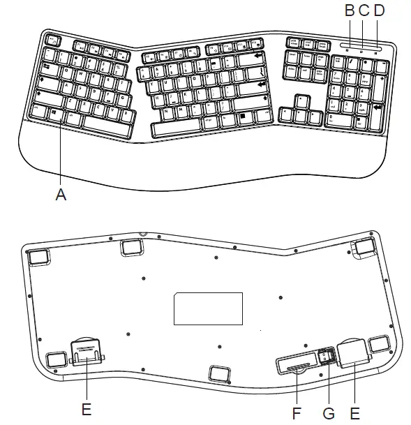 Kmart 43241750 Wireless Ergo Keyboard 1