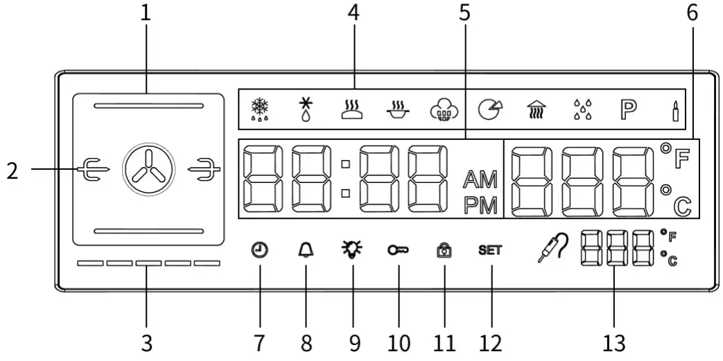 Adexa ALTAY900 Professional Induction Range with 5 zone and Multifunction Convection Oven - Oven control