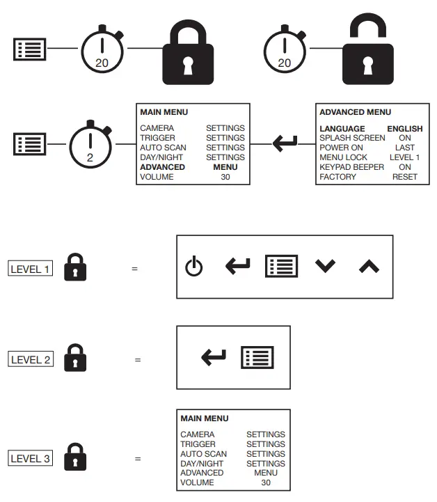 BRIGADE VBV-770HM Vehicle CCTV Monitor - Button lock