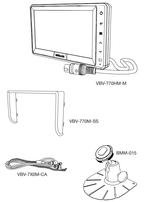 BRIGADE VBV-770HM Vehicle CCTV Monitor - Contents