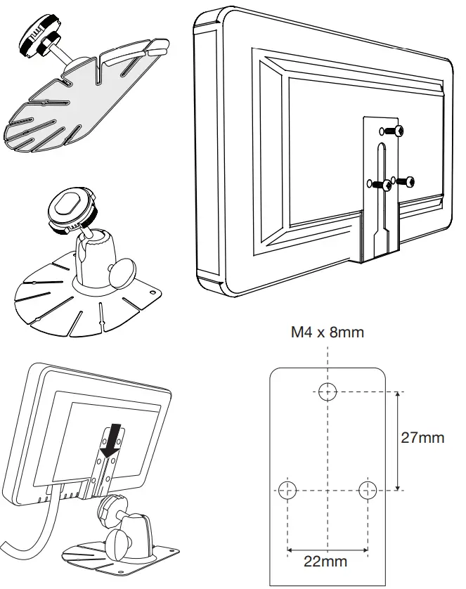 BRIGADE VBV-770HM Vehicle CCTV Monitor - Monitor installation