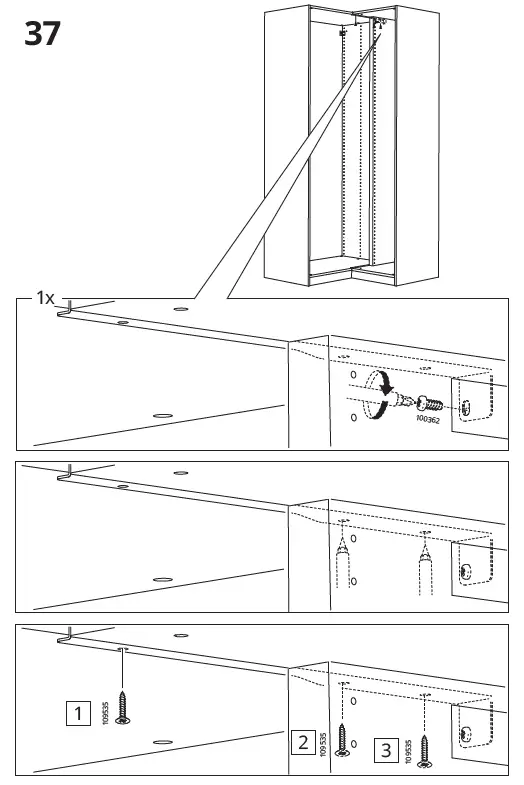IKEA AA-2008334-10 PAX Add-On Corner Unit with 4 Shelves 33