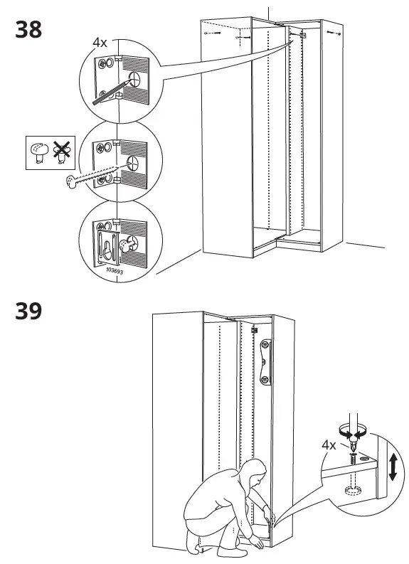IKEA AA-2008334-10 PAX Add-On Corner Unit with 4 Shelves 34