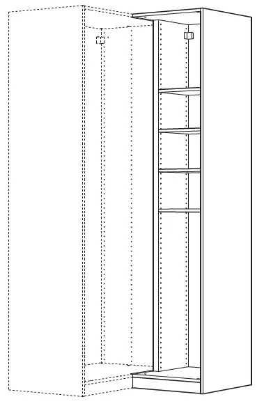 IKEA AA-2008334-10 PAX Add-On Corner Unit with 4 Shelves