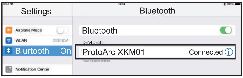 ProtoArc XKM01 Foldable Full Size Wireless Keyboard Mouse Combo - connected 2
