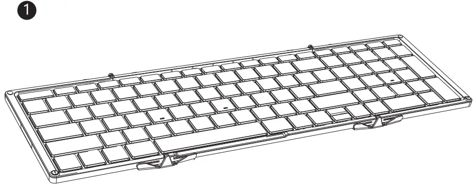 ProtoArc XKM01 Foldable Full Size Wireless Keyboard Mouse Combo - kebord