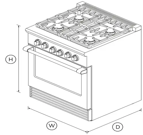 FISHER PAYKEL RDV2-304-N_N Professional Gas Range - fig