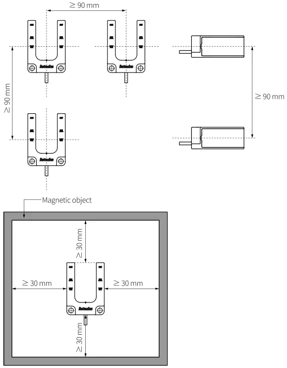 Autonics MU Series Ushaped Magnetic Proximity Sensor - Installation