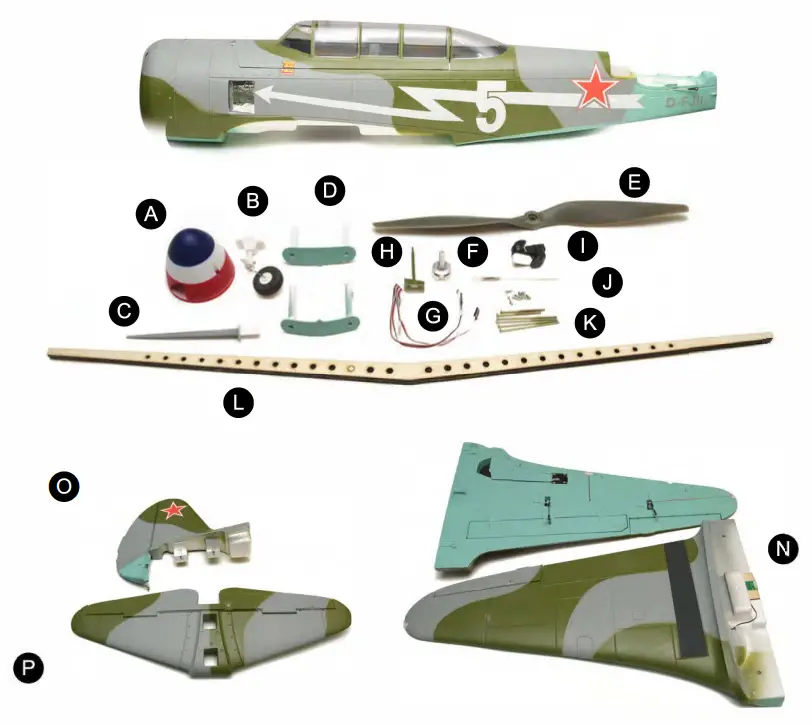 H-King Yak-11 Commemorative WW2 Warbird EPO 1450mm - CONTENTS