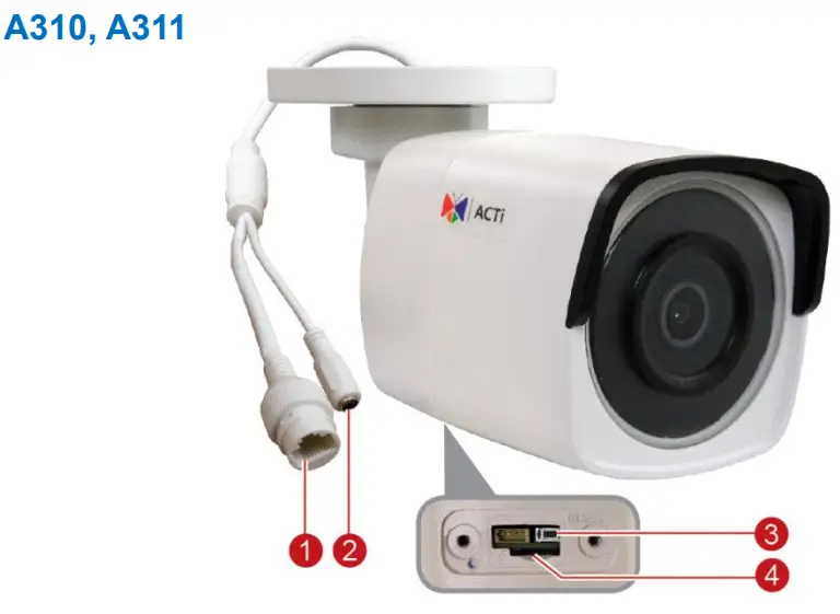 ACTi A310 Mini Bullet Camera - Physical Description