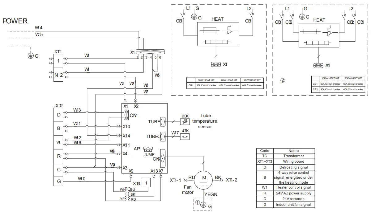 GE Appliances AUH2436ZGDA Split Type Heat Pump - Wiring Diagram 5