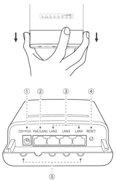 Tenda OS3 5GHz Long Range Outdoor CPE - buttons