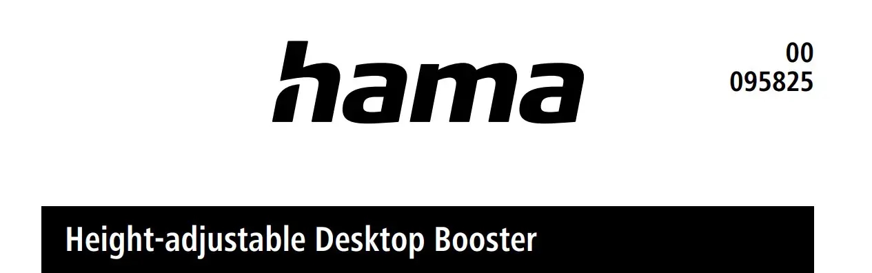 Hama 00095825 Height Adjustable Desktop Booster Instruction Manual