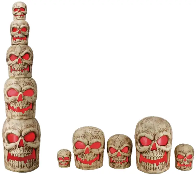 HOME ACCENTS Holiday 1009025383 8ft Grave and Bones Giant-Sized LED Skull Stack