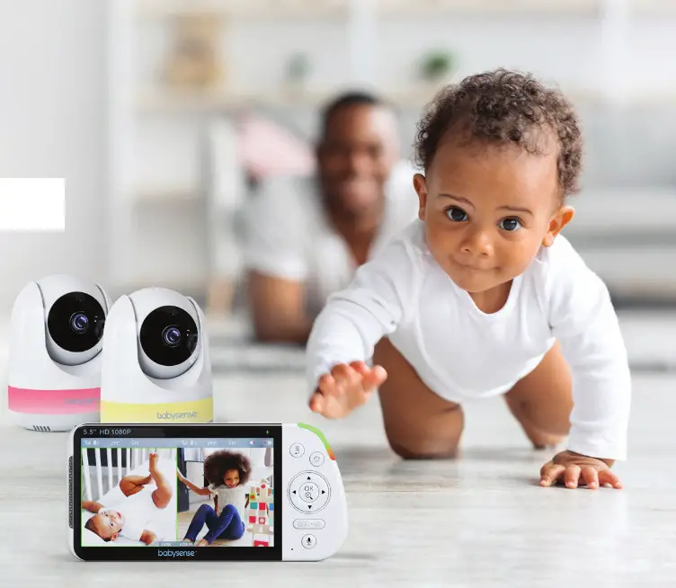 Babysense Max View 5.5 Inch Split Screen Full HD 1080P Video Baby Monitor