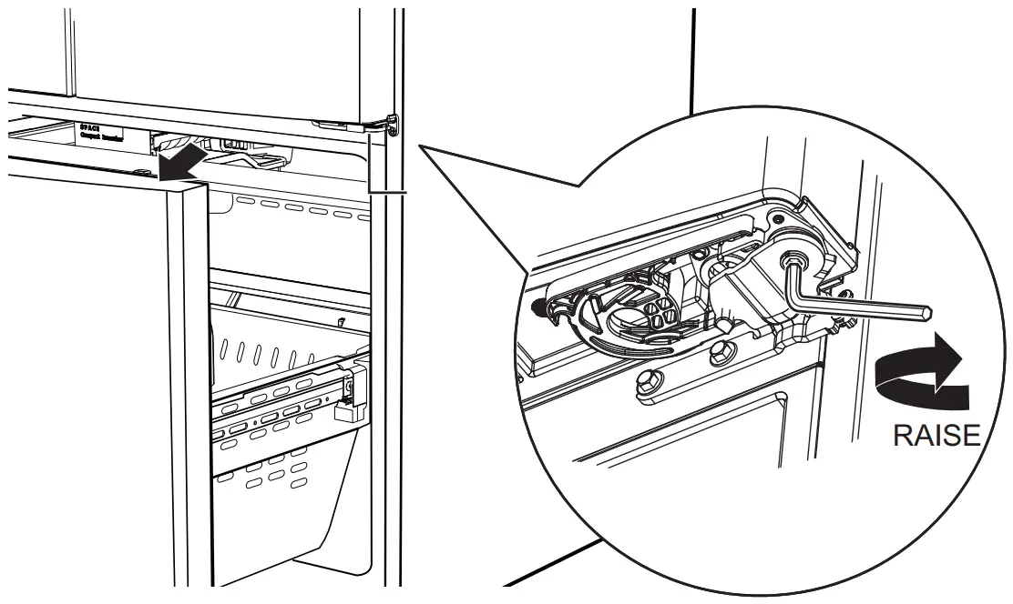 MONOGRAM ZWE23N French Door Bottom Freezer Freestanding Refrigerator - LEVEL THE DOORS