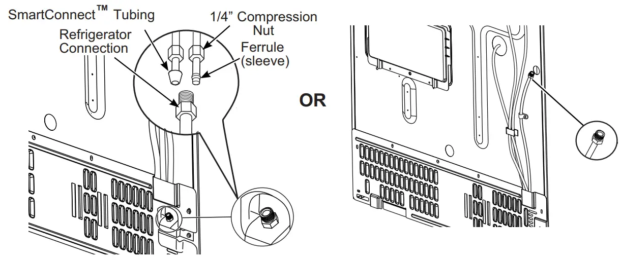MONOGRAM ZWE23N French Door Bottom Freezer Freestanding Refrigerator - WATER SUPPLY