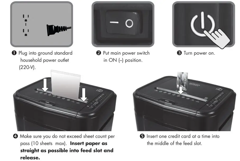 AURORA AS120CM Auto Feed Paper Shredders - Power on shredder 2