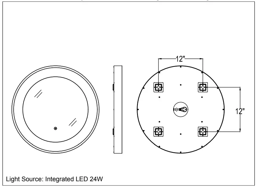 ET2 E42036-GLBK LED Mirror