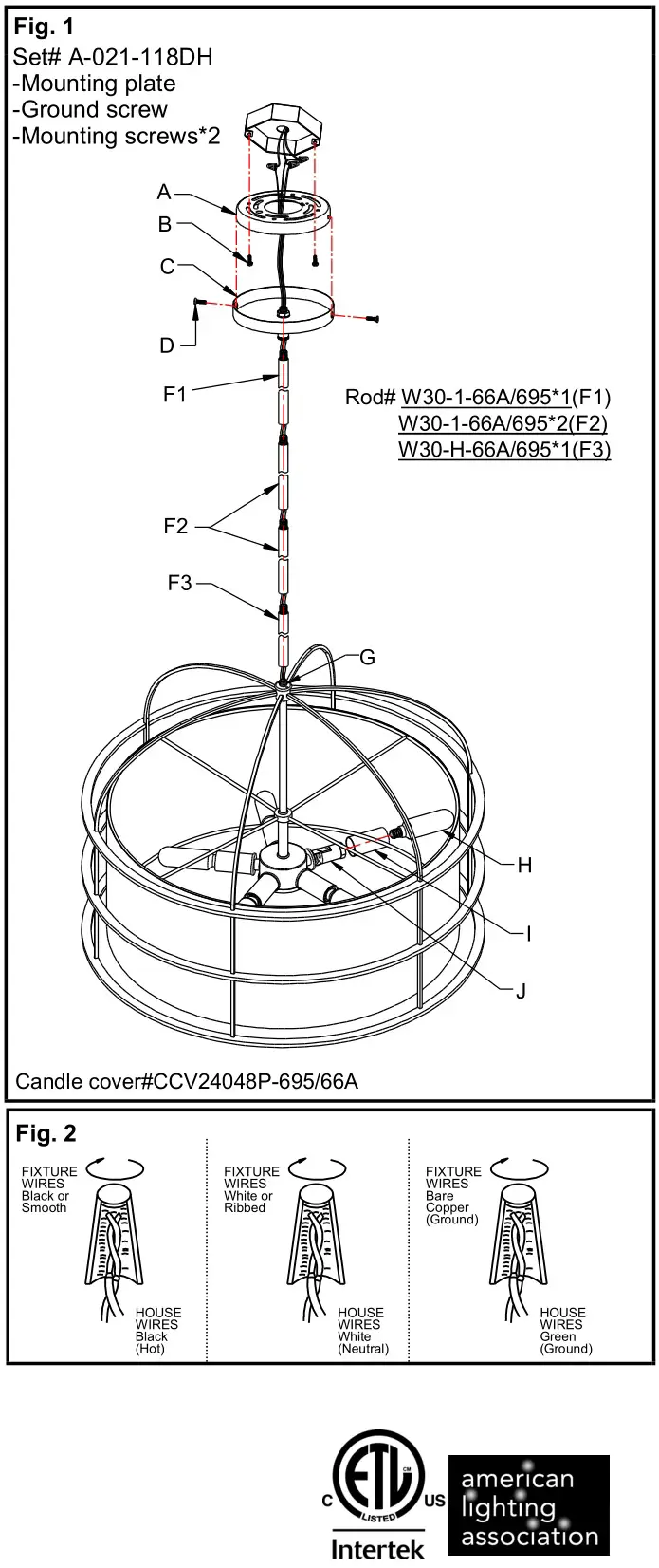 MINKA LAVERY 2155-695 Gateway Park 5-Light Soft Brass Cage Pendant - Fig. 1-2